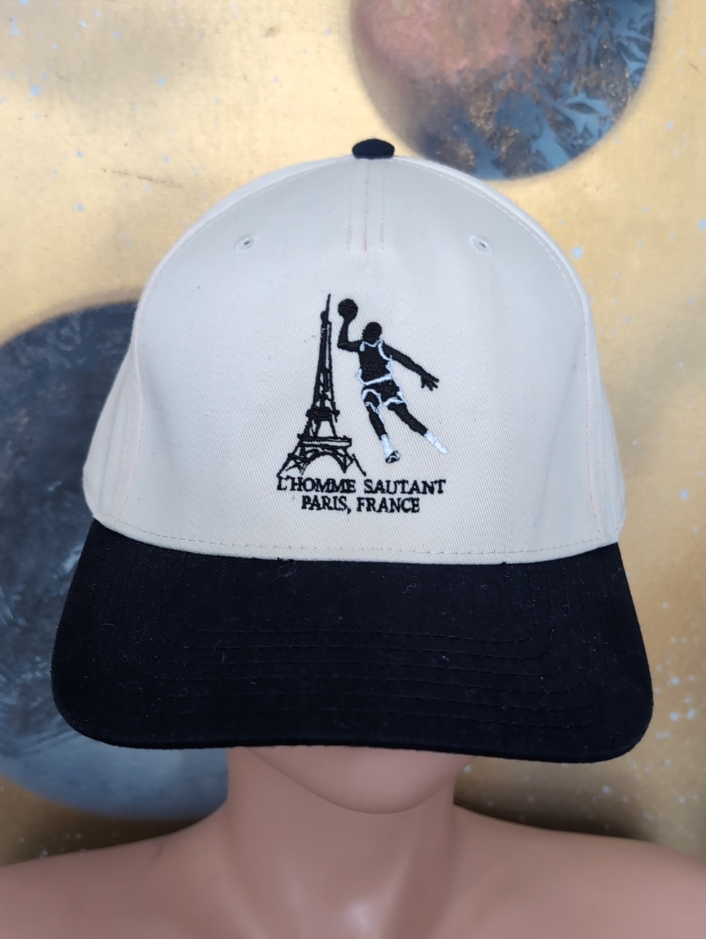 L'HOMME SAUTANT Paris, France Cream and Navy Basketball Cap Snapback